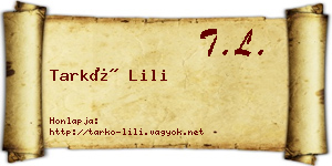 Tarkó Lili névjegykártya
